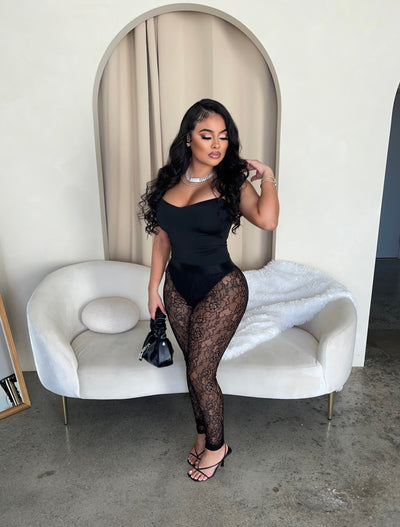 Mesh lace black set